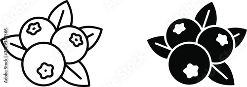Minimal Flower Icon Set – Black and White Floral Line Art Vector Illustration


