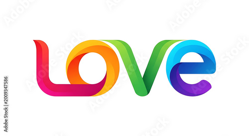Colorful 3 d typography spelling the word 