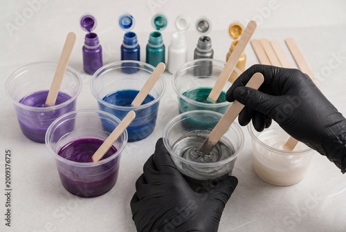 Epoxy Resin Process Divide and Color the Resin