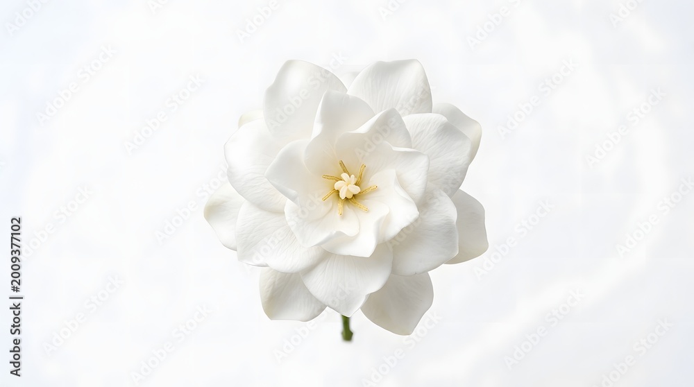 Obraz premium White flower with yellow center isolated.