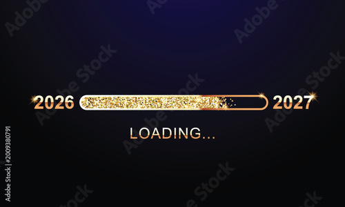 Modern 2027 Celebration Background with Gold Loading Bar