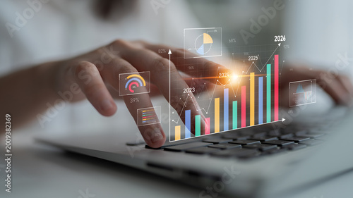 Obraz na plátně Strategic business planning drives growth, expansion, and innovation using metrics and roadmaps to ensure success in the future