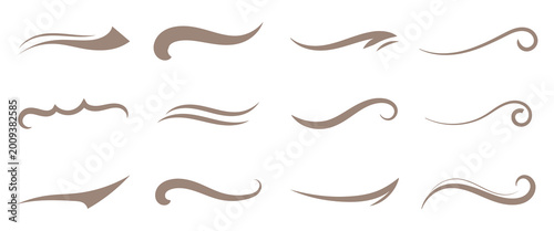 Foto Swoosh and swash typography tails shape