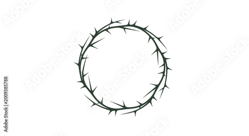 Foto Crown of Thorns Isolated on White Background, Symbol of Suffering and Sacrifice