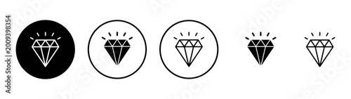 Tableau sur toile Diamond icon vector. diamond gems sign and symbol