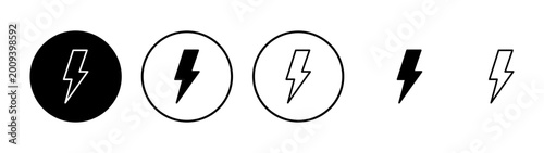 Quadro em tela Lightning icon vector