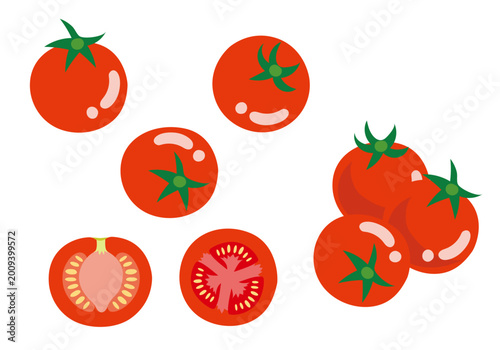 Foto ミニトマトのイラストセット5