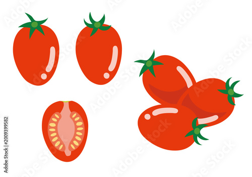 Foto ミニトマトのイラストセット6
