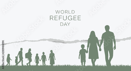 Foto World Refugee Day, Silhouette Illustration