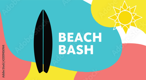 Tableau sur toile Beach Bash Summer Party Poster