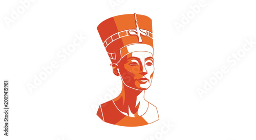 Foto Nefertiti Bust Illustration - Ancient Egyptian Queen Portrait