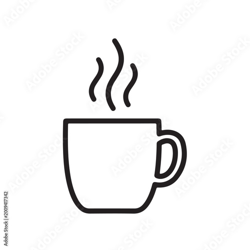 Foto A simple drawing depicts a steaming mug suggesting warmth and refreshment