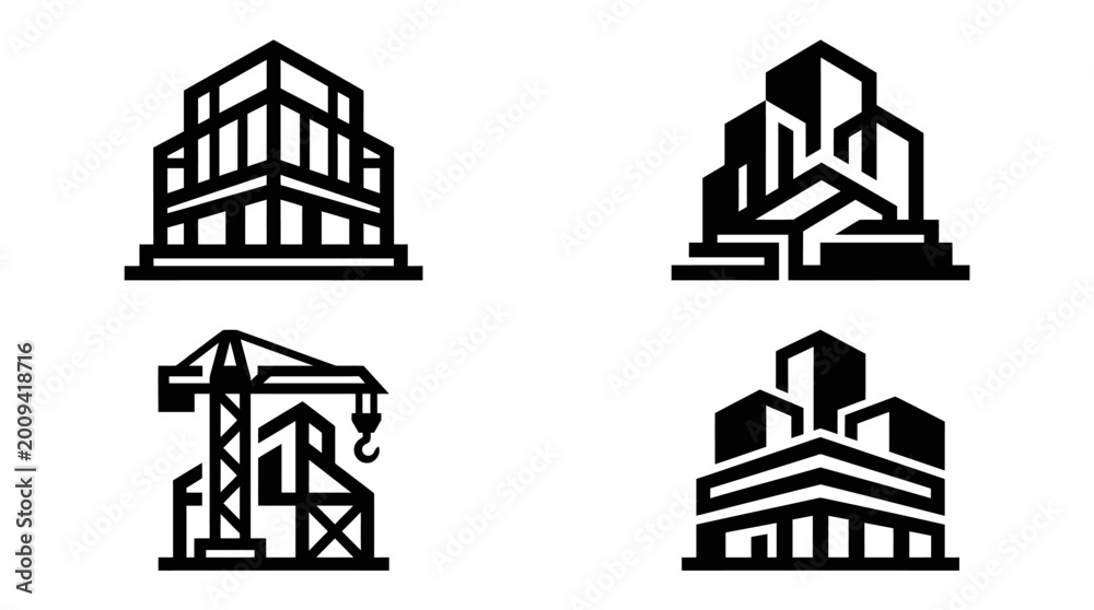 Fototapeta premium Industrial buildings and oil pump.