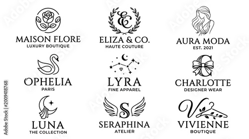 Collection of luxury fashion brand logos.
