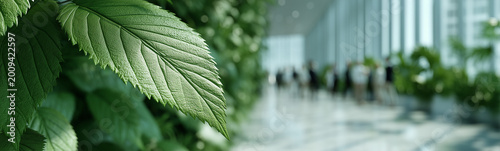 Green Leaf and Modern Archi...