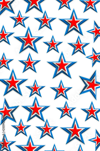 Vertical patriotic stars pattern, red blue american background in patriotic colors for textile, wrapping paper, packaging, fabric, digital paper