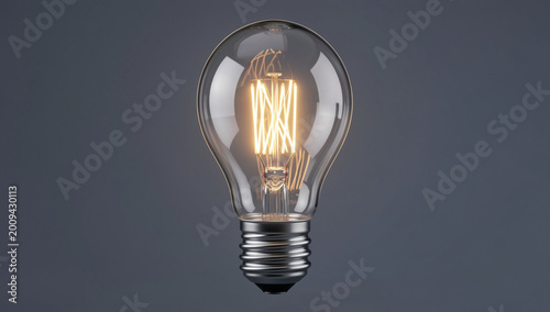 A single filament light bulb casting a warm glow against a dark background.