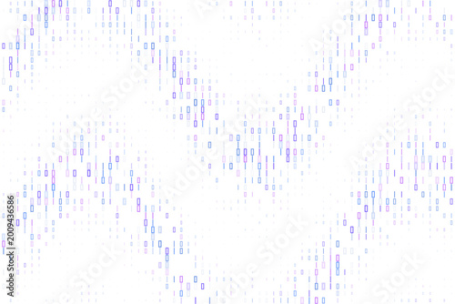 Bild auf Leinwand Abstract Digital Data Pattern with Blue and Purple Rectangular Outlines on White