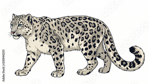 Snow Leopard Wildlife Animal Vector Illustration