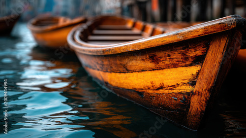 Floating boats in market during rainy season create serene atmosphere reflecting nature beauty and craftsmanship