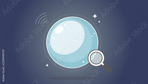 Digital bubble with signal icon.