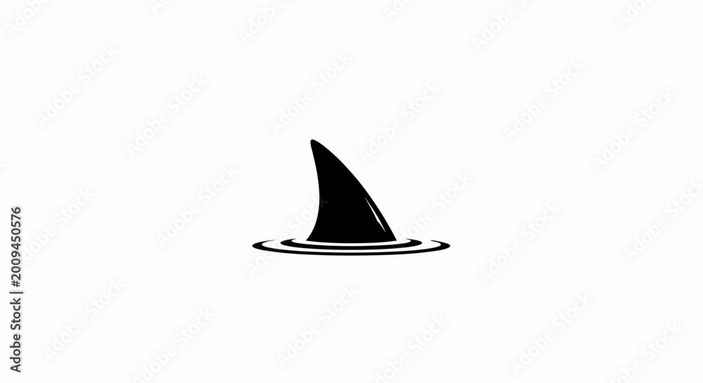 Fototapeta premium Shark fin in the water surface.