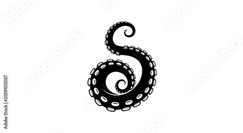 Tentacle with suckers curled up tight 1.