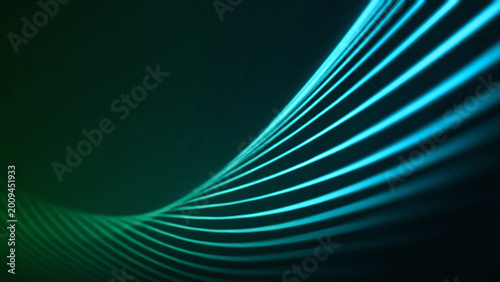 Fotografija Abstract blue wave background featuring digital motion lines and a light curve d