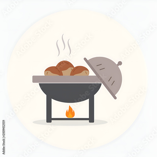 Grilled Chicken on Barbecue Grill.