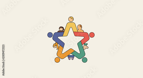 Foto Diverse People Forming Star Shape.