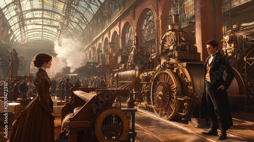 Old steam locomotive ancient machinery industry concept steam aged illustration