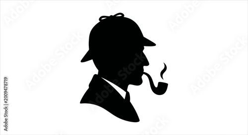 Fotografie Timeless silhouette of a keen observer, a classic icon of investigation