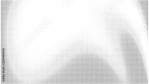 Tableau sur toile Rectangular frame made of black dots in a halftone pattern on white background w