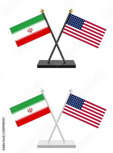 Flag of United States of America aka USA and Iran