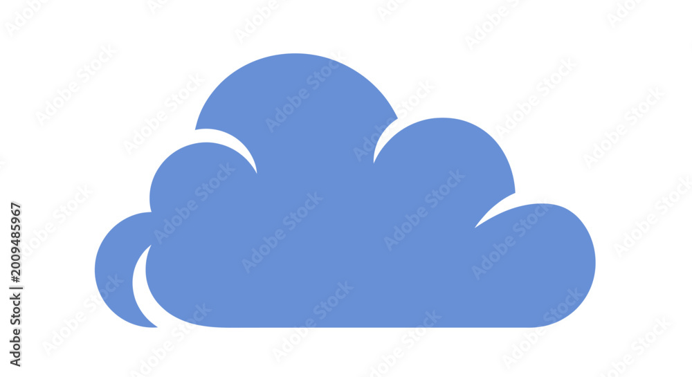 Fototapeta premium Cloud Icon Blue Weather Symbol.