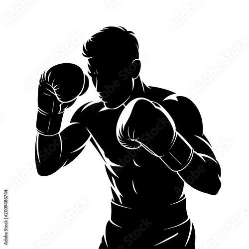 silhouette of a boxer