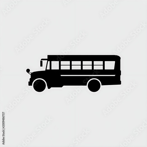 A silhouette logo for a School bus