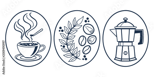 Smoke Steam Vapor Icon Logo Set