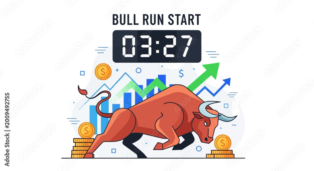 Obraz premium Bull Run Start Countdown Timer
