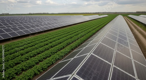 Solar panels over agriculture: sustainable energy integration in modern farming