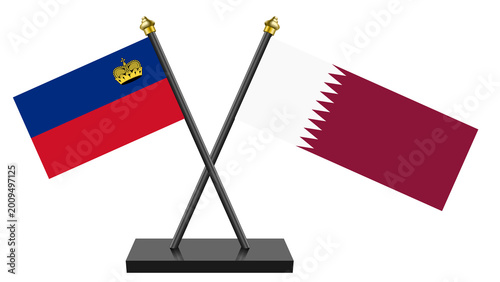 Bild auf Leinwand Flag of Qatar and Liechtenstein