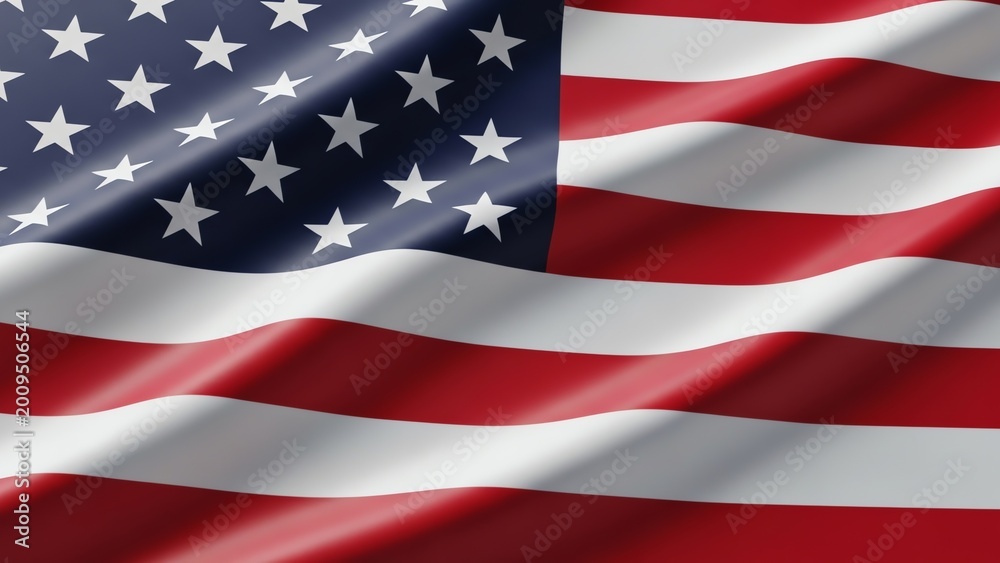 Fototapeta premium American Flag Waving Patriotism and National Celebration