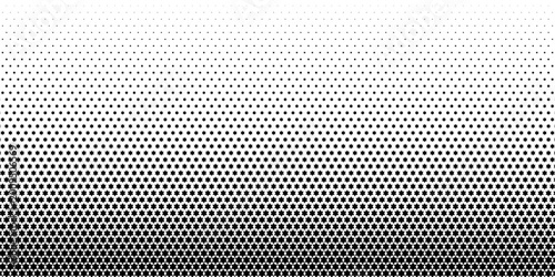 Geometric pattern of black diamonds on a white background.Seamless in one direction.Option with a short fade out.The radial transformation method.