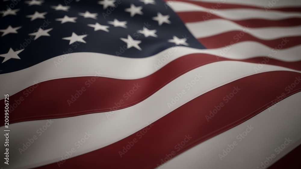 Obraz premium American Flag Close up Waving Stars and Stripes