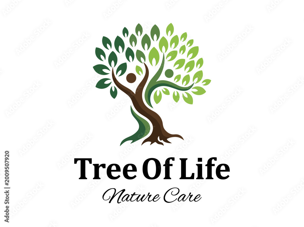 Obraz premium This beautifully designed logo features a tree symbolizing life and nature care, representing a mission focused on environmental protection and sustainability.