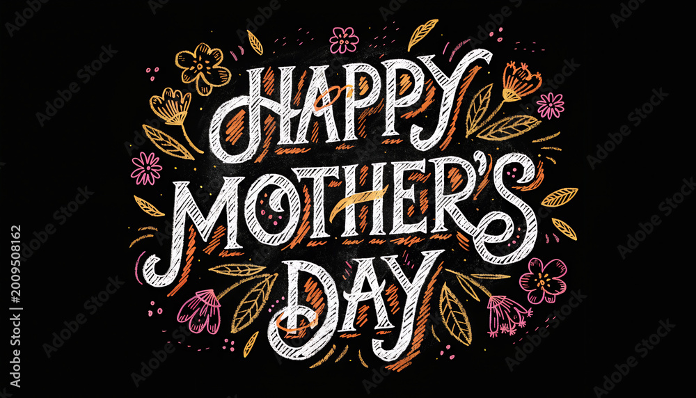 Obraz premium Rustic Doodle Mother’s Day Typography Style