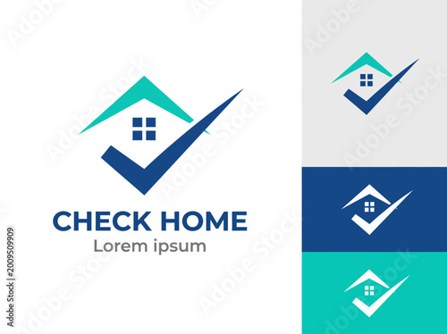 A sleek logo design featuring a checkmark and home symbol. This logo emphasizes trust, reliability, and quality for home inspection or real estate services. Free Download A sleek logo design featuring a checkmark and home symbol. This logo emphasizes trust, reliability, and quality for home inspection or real estate services. - GFXLoad