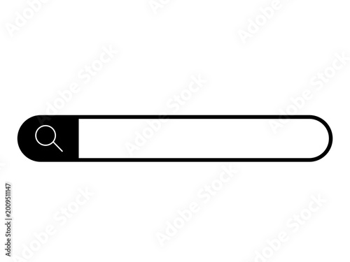 Black Search Bar on Transparent Background UI Interface Input Field with Magnifying Icon