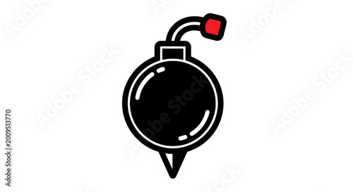 Cuadro en lienzo Explosive Bomb Icon, Danger Symbol, Vector Illustration