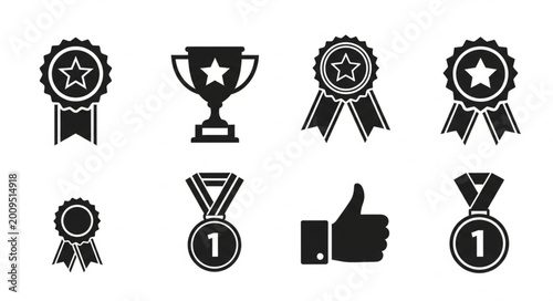 Konstfotografi Collection of Award Icons and Symbols for Recognition and Achievement